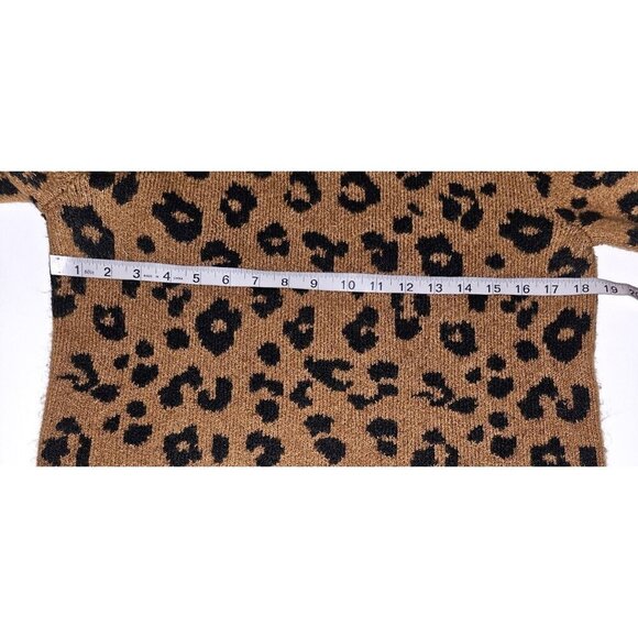 Old Navy Brown Black Animal Leopard Cheetah Print Pullover Sweater Size Medium - Picture 8 of 8